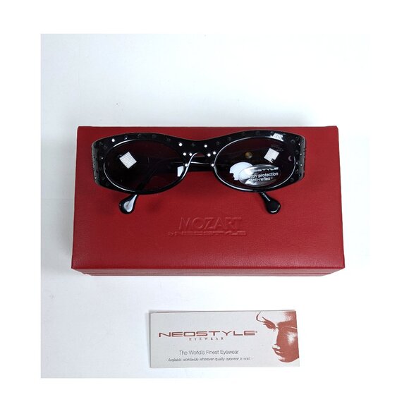 Neostyle Mozart 1401 Black & Swarovski Crystals Sunglasses 48-18 NOS Rare main image 5